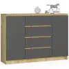  AKORD CLP Artisan Komód Laminált Tölgy/Szürke 4-Fiókos
