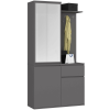 Akord Entro Előszoba Szekrényrendszer Grafit Szürke Tükörrel
