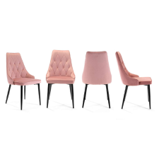 AKORD Furniture Factory 054 Étkezőszék szett 4db - rózsaszín/fekete bútor