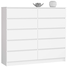 AKORD Furniture Factory 10 fiókos komód P121_138 - fehér bútor