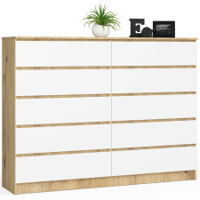 AKORD Furniture Factory 10 fiókos komód P121_160 - tölgy/fehér bútor