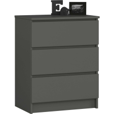 AKORD Furniture Factory 3 fiókos komód P77_60 - grafitszürke bútor