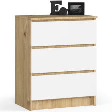 AKORD Furniture Factory 3 fiókos komód P77_60 - tölgy/fehér bútor