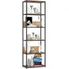 AKORD Furniture Factory 60 Cm-es Fém Loft Polc - Fekete-craft Tölgy - 6 Polcos