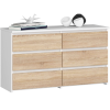 AKORD Furniture Factory 6 fiókos komód P57_100 - fehér/sonoma