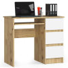 AKORD Furniture Factory A-6 Clp Íróasztal Artisan Tölgy / Fehér Jobb Oldali