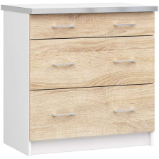 AKORD Furniture Factory Alsó fiókos Konyhaszekrény P82_80 - fehér-sonoma bútor