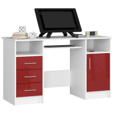 AKORD Furniture Factory Ana Íróasztal Fehér / Piros Magasfényű íróasztal
