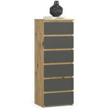 AKORD Furniture Factory Fiókos komód P109_40 - kézműves tölgy/szürke bútor