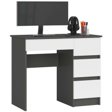 AKORD Furniture Factory Jobbkezes íróasztal 3 fiókal P77_90 - grafitszürke/fehér íróasztal