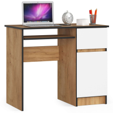 AKORD Furniture Factory Jobbkezes számítógépasztal P77_90 - kézműves tölgy/fehér íróasztal