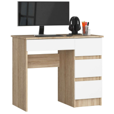 AKORD Furniture Factory Jobkezes íróasztal P77_90 - sonoma/fehér íróasztal
