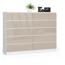 AKORD Furniture Factory K160 Komód 10f Clp Cappuccino Fényes bútor