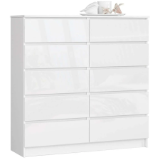 AKORD Furniture Factory Komód K120 10f Féf Fehér Fényes bútor