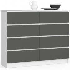 AKORD Furniture Factory Komód K120 8f Clp Fehér / Szürke bútor