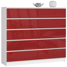 AKORD Furniture Factory Komód K140 10f Clp Piros Fényes bútor