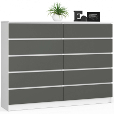AKORD Furniture Factory Komód K160 10f Clp Fehér / Szürke bútor