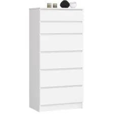 AKORD Furniture Factory Komód K60 6f Clp Fehér bútor