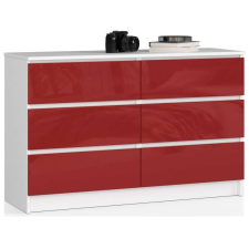 AKORD Furniture Factory Komód P77_120 - fehér-piros fényes bútor