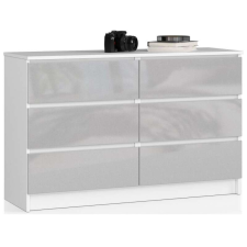 AKORD Furniture Factory Komód P77_120 - fehér-szürke fényes bútor
