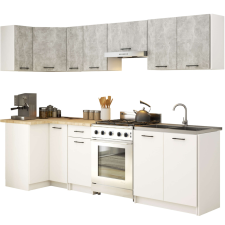 AKORD Furniture Factory Konyhabútor sarokgarnitúra olivia 3m beton-kék bútor