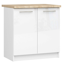 AKORD Furniture Factory OLIVIA Alsó Konyhaszekrény munkalappal P85_80 - fényes fehér bútor