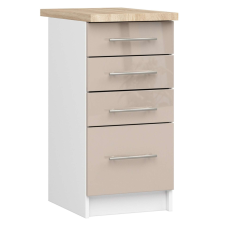 AKORD Furniture Factory OLIVIA Fiókos Konyhaszekrény munkalappal P85_40 - fényes cappuccino bútor