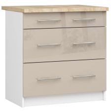 AKORD Furniture Factory OLIVIA Fiókos Konyhaszekrény munkalappal P85_80 - fényes cappuccino bútor