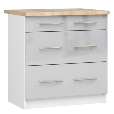 AKORD Furniture Factory OLIVIA Fiókos Konyhaszekrény munkalappal P85_80 - fényes szürke bútor