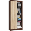  Akord Furniture Factory Regał 80 cm Polc Rendszer 1 Ajtós 8 Polcos CLP Venge / Sonoma Fa Karcálló Anyagból, Modern Minimalista Design, Összeszerelhető Szekrény, Bútorlapból Készült, Matt Felületkezelé
