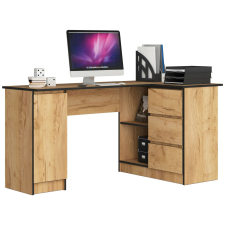 Akord Furniture Factory Sarok Íróasztal B20 CLP Jobbkezes Dió Craft íróasztal