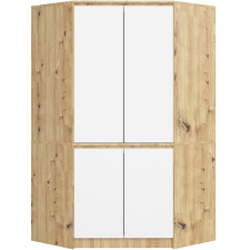 AKORD Furniture Factory Sarokszekrény s100 4d clp tölgy artisan / fehér bútor