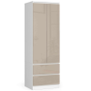 AKORD Furniture Factory Star Szekrény S 60 cm 2 Ajtó 2 Fiók - Fehér-cappuccino Fényes