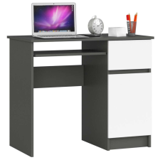 AKORD Furniture Factory Számítógépes Íróasztal Piksel Szürke / Fehér - Jobb íróasztal