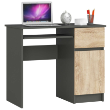 AKORD Furniture Factory Számítógépes Íróasztal Piksel Szürke / Sonoma Tölgy - Jobb íróasztal