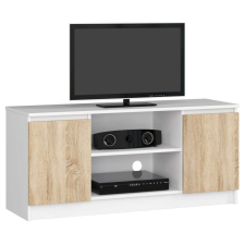 AKORD Furniture Factory Tv Szekrény 120 cm 2a 1p Fehér / Sonoma bútor