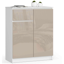 AKORD Furniture Factory Zárt komód P99_80 - fehér/fényes cappuccino bútor