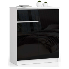 AKORD Furniture Factory Zárt komód P99_80 - fehér/fényes fekete bútor