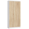  Akord Furniture Factory Zárt Polcos Szekrény R80 2D 8P CLP Fehér/Dió Sonoma 80cm Széles Szabadon Álló Praktikus Tároló Egység