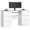 Akord Furniture Íróasztal - Akord Furniture - 135 cm - 6 fiók - fehér