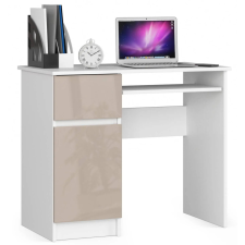 Akord Furniture Íróasztal - Akord Furniture - 90 cm - fehér / magasfényű bézs (bal) íróasztal