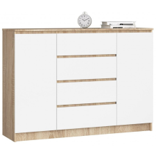 Akord Furniture Komód - Akord Furniture K140-2D4SZ - sonoma tölgy / fehér bútor