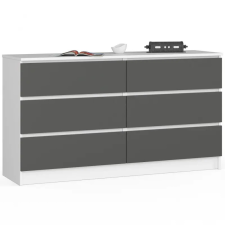 Akord Furniture Komód - Akord Furniture K140-6 - fehér / szürke bútor