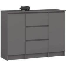 Akord K100 Klasszikus Komód Laminált Grafit-Szürke 3 Fiókos bútor