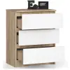 Akord Komód 60 cm, 3 Fiókos, Mat Sonoma Tölgy/Fehér, Bútorok Önösszeszereléshez