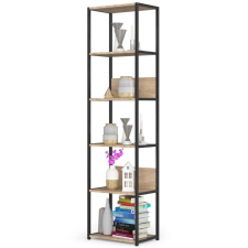 AKORD Loft Sonoma Polcos Fém Állvány Fekete/Tölgy 192 cm bútor