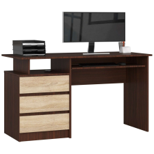 Akord Számítógépasztal 3 fiókkal P77_135 - wenge/sonoma íróasztal