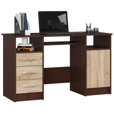 Akord Számítógépasztal, fiókkal és polccal P52_124 - wenge/sonoma íróasztal