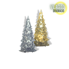  Akril mini karácsonyfa - világítós 12cm dekorációs kellék