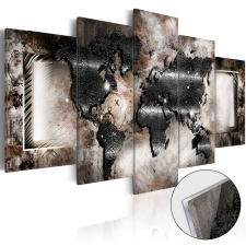 Akrilüveg kép - Graphite Map [Glass] Világtérkép 100x50 térkép